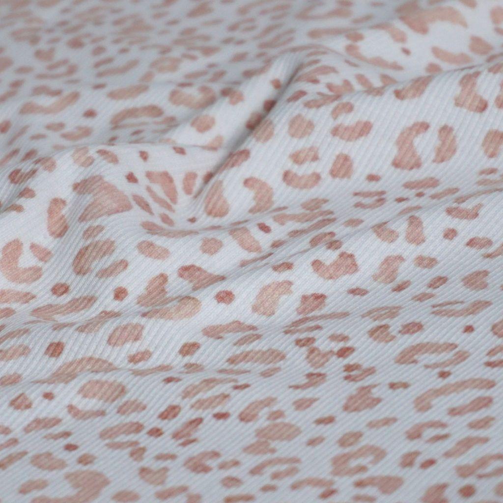 Feinripp-Jersey aus Baumwolle Leo hellbraun ecru